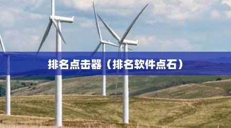 排名点击器（排名软件点石）