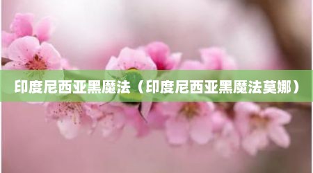 印度尼西亚黑魔法（印度尼西亚黑魔法莫娜）