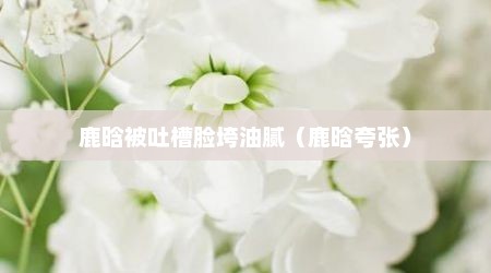 鹿晗被吐槽脸垮油腻（鹿晗夸张）