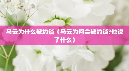 马云为什么被约谈（马云为何会被约谈?他说了什么）