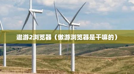 遨游2浏览器（傲游浏览器是干嘛的）
