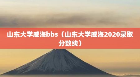 山东大学威海bbs（山东大学威海2020录取分数线）
