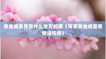 黄金咸蛋卷是什么地方的菜（粤菜黄金咸蛋卷做法视频）