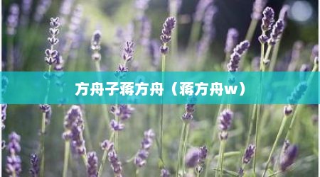 方舟子蒋方舟（蒋方舟w）