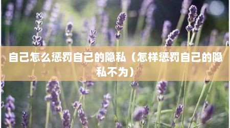 自己怎么惩罚自己的隐私（怎样惩罚自己的隐私不为）