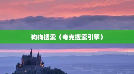 狗狗搜索（夸克搜索引擎）