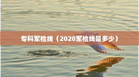 专科军检线（2020军检线是多少）