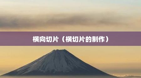 横向切片（横切片的制作）