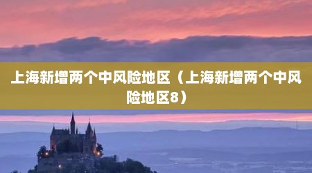 上海新增两个中风险地区（上海新增两个中风险地区8）