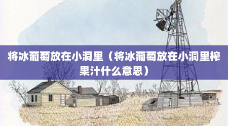 将冰葡萄放在小洞里（将冰葡萄放在小洞里榨果汁什么意思）