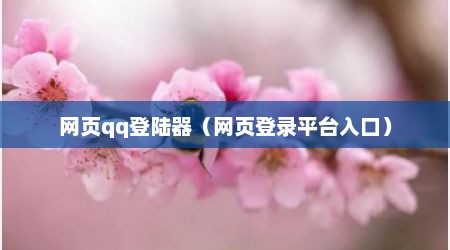 网页qq登陆器（网页登录平台入口）