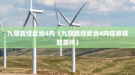 九阴真经武当4内（九阴真经武当4内任务领取条件）