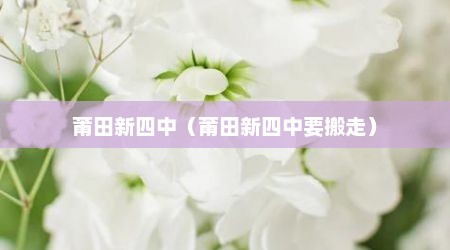 莆田新四中（莆田新四中要搬走）