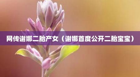 网传谢娜二胎产女（谢娜首度公开二胎宝宝）