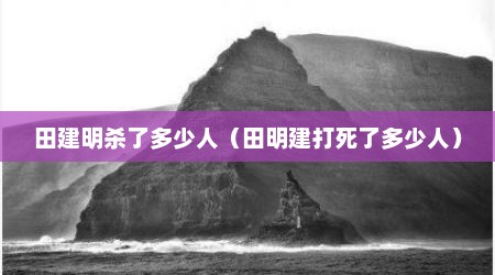 田建明杀了多少人（田明建打死了多少人）