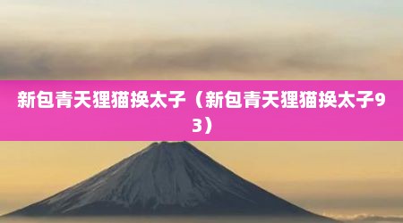 新包青天狸猫换太子（新包青天狸猫换太子93）