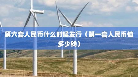 第六套人民币什么时候发行（第一套人民币值多少钱）
