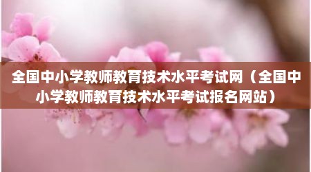 全国中小学教师教育技术水平考试网（全国中小学教师教育技术水平考试报名网站）
