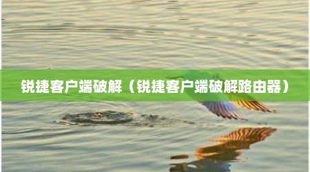 锐捷客户端破解（锐捷客户端破解路由器）