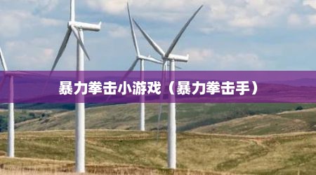 暴力拳击小游戏（暴力拳击手）