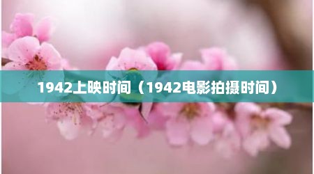 1942上映时间（1942电影拍摄时间）