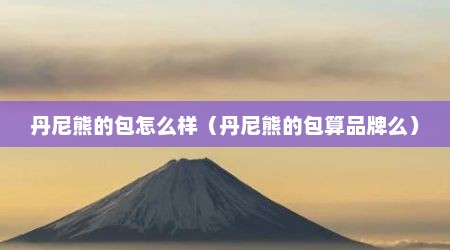 丹尼熊的包怎么样（丹尼熊的包算品牌么）