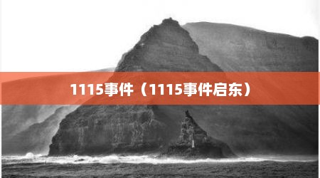 1115事件（1115事件启东）