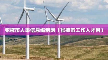 张掖市人事信息编制网（张掖市工作人才网）