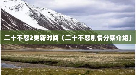 二十不惑2更新时间（二十不惑剧情分集介绍）