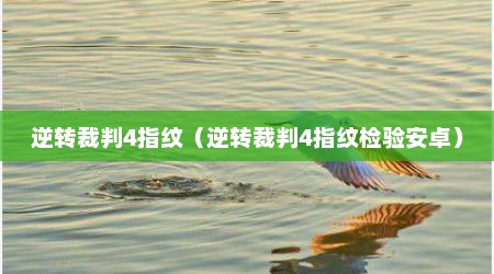 逆转裁判4指纹（逆转裁判4指纹检验安卓）