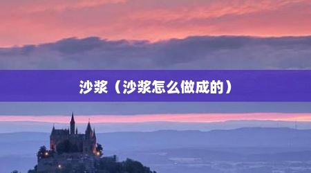 沙浆（沙浆怎么做成的）