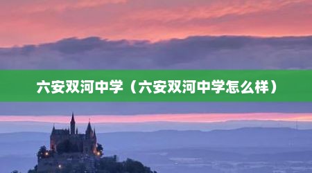 六安双河中学（六安双河中学怎么样）