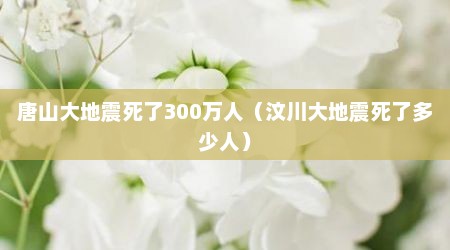 唐山大地震死了300万人（汶川大地震死了多少人）