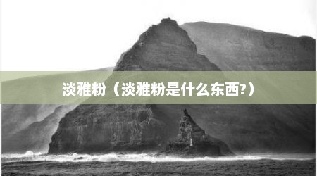 淡雅粉（淡雅粉是什么东西?）