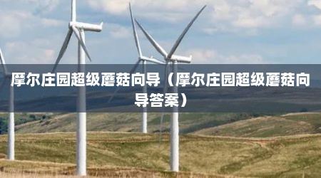 摩尔庄园超级蘑菇向导（摩尔庄园超级蘑菇向导答案）