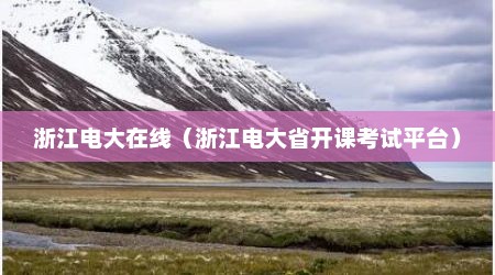 浙江电大在线（浙江电大省开课考试平台）
