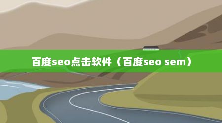 百度seo点击软件（百度seo sem）