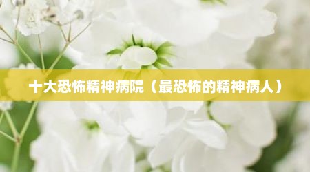 十大恐怖精神病院（最恐怖的精神病人）