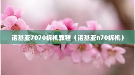 诺基亚7070拆机教程（诺基亚n70拆机）