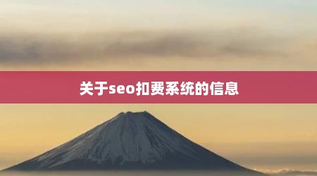 关于seo扣费系统的信息