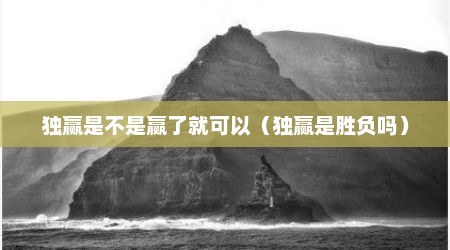 独赢是不是赢了就可以（独赢是胜负吗）