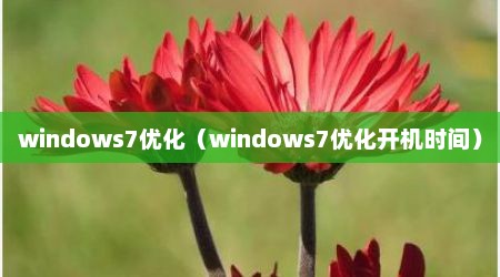 windows7优化（windows7优化开机时间）