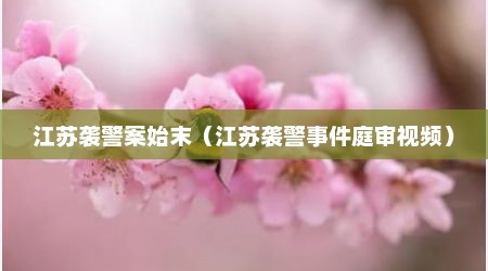 江苏袭警案始末（江苏袭警事件庭审视频）