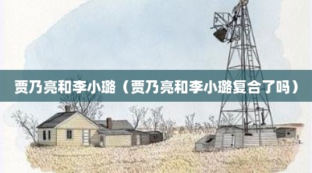 贾乃亮和李小璐（贾乃亮和李小璐复合了吗）