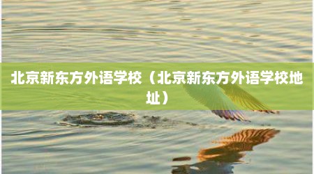 北京新东方外语学校（北京新东方外语学校地址）