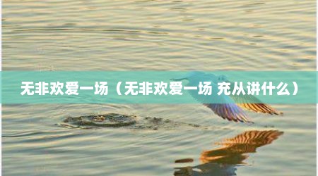 无非欢爱一场（无非欢爱一场 充从讲什么）