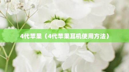 4代苹果（4代苹果耳机使用方法）