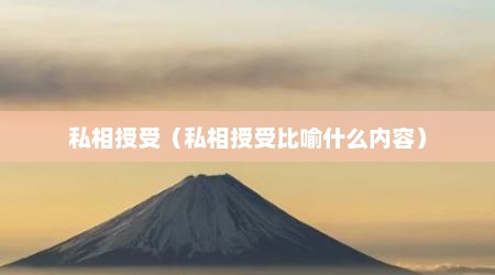 私相授受（私相授受比喻什么内容）
