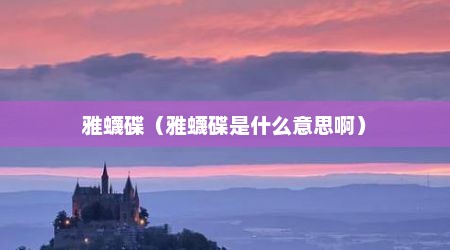 雅蠛碟（雅蠛碟是什么意思啊）