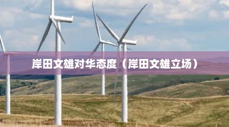 岸田文雄对华态度（岸田文雄立场）